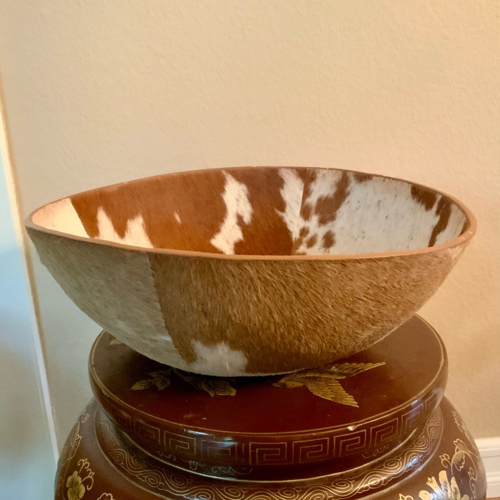 LILLIAN AUGUST….Cowhide large decorative Bowl
